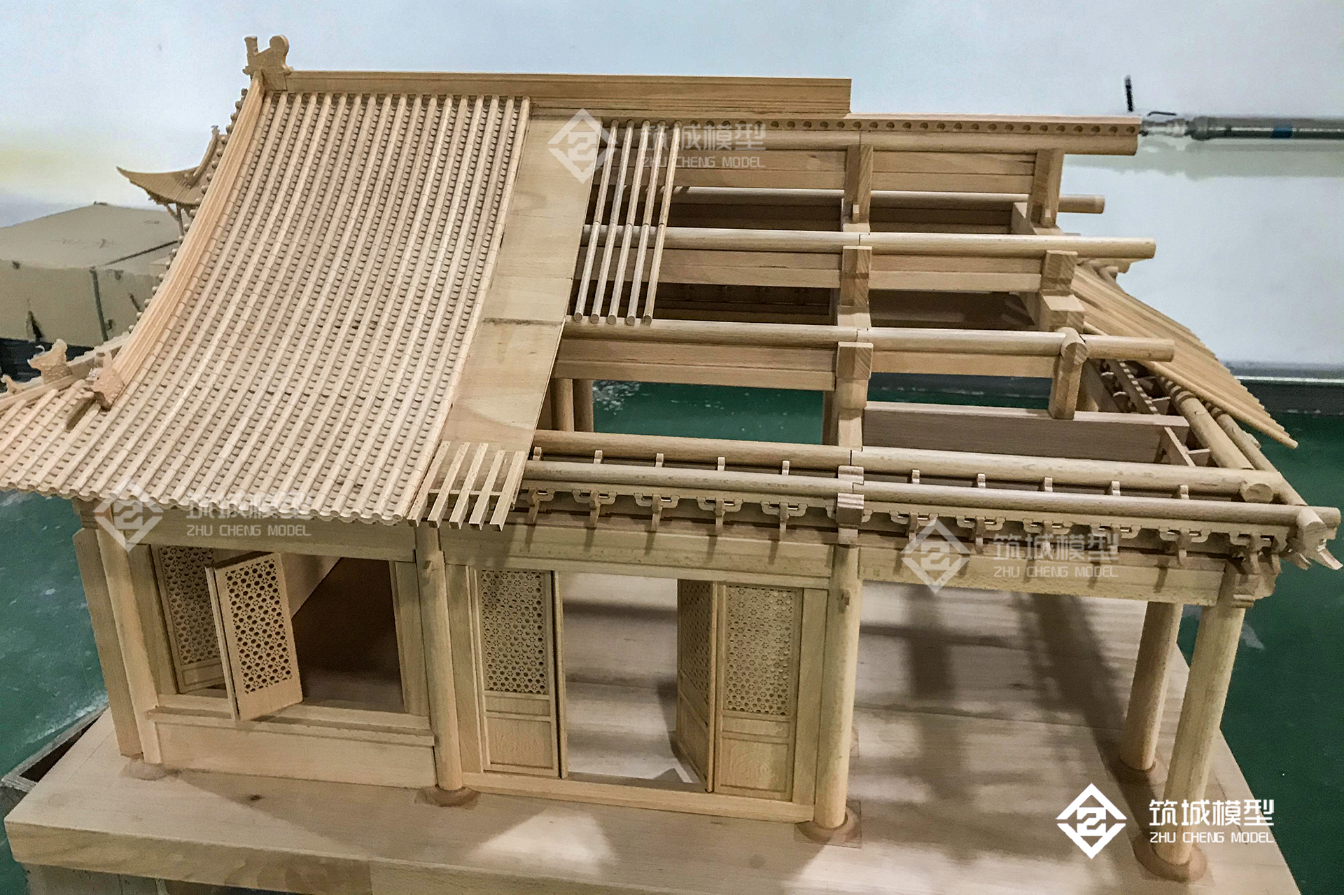 庑殿古建筑模型-庑殿顶结构细部-北京筑城世纪