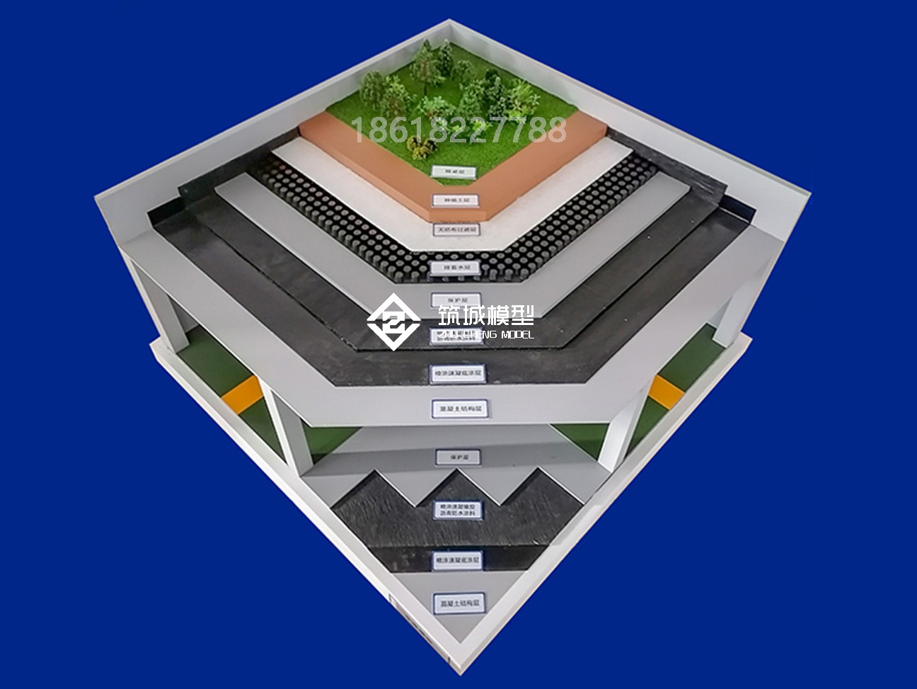 车库防水模型-防水工艺沙盘整体效果-北京筑城世纪